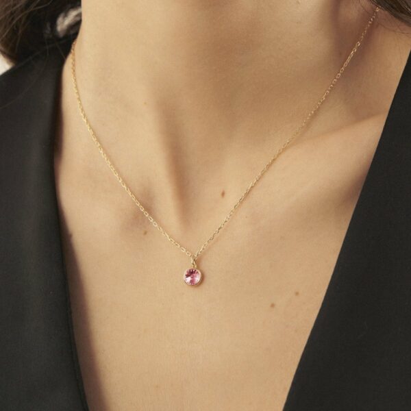 BASIC CRYSTAL LIGHT ROSE NECKLACE