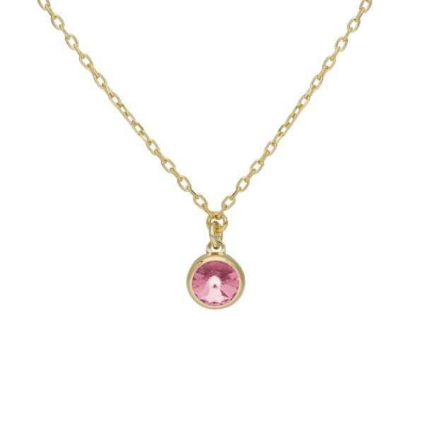 BASIC CRYSTAL LIGHT ROSE NECKLACE