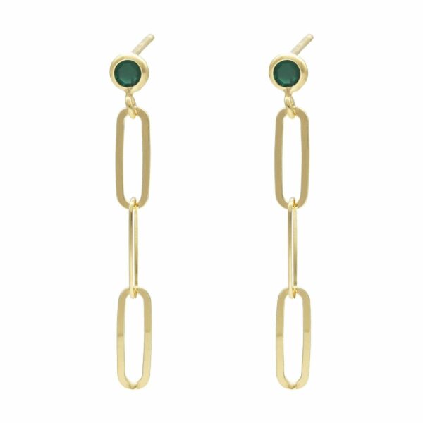 GRETA LINKS EMERALD EARRINGS