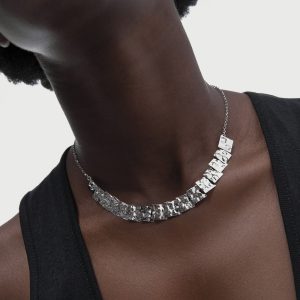 Ghana squares necklace in silver