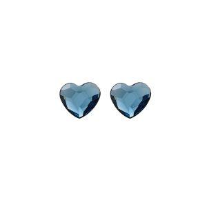 Cuore heart denim blue earrings