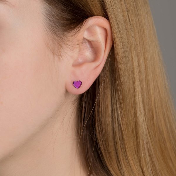 Cuore heart fuchsia earrings 2