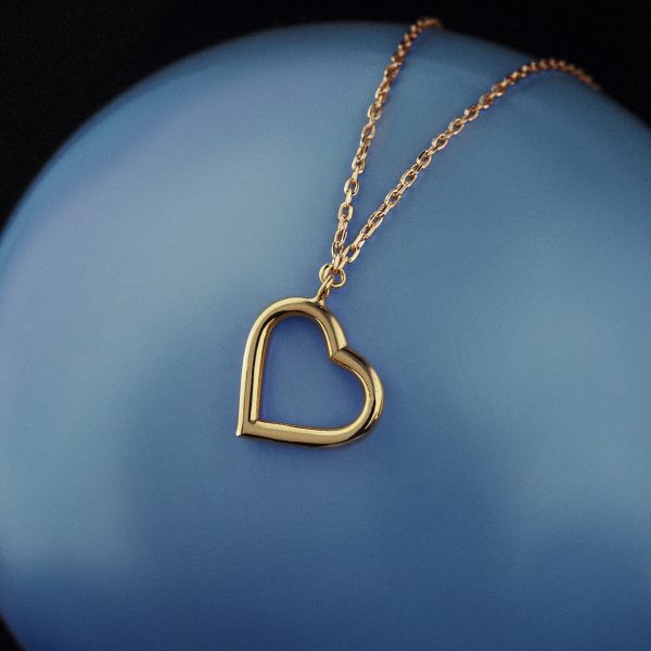 Well-loved gold-plated short necklace in heart shape 2