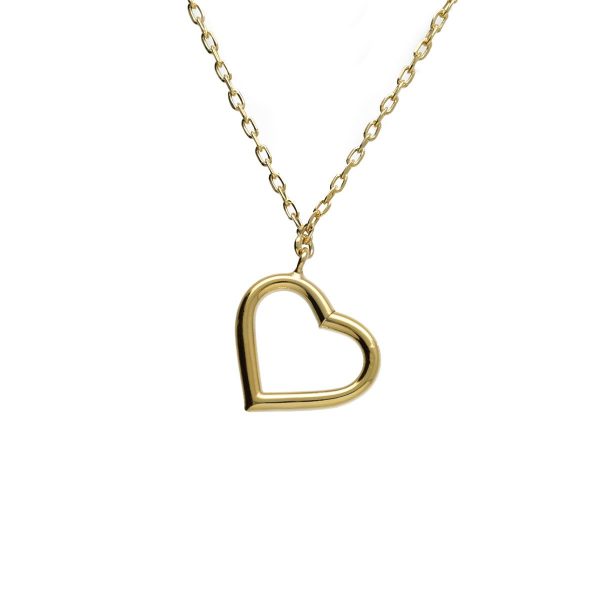 Well-loved gold-plated short necklace in heart shape