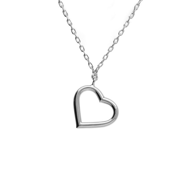 Well-loved sterling silver short necklace in heart shape