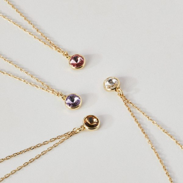 Basic XS crystal crystal necklace in gold plating 3