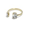 Gemma gold-plated adjustable ring with white in oval shape