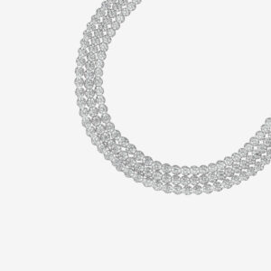 Halo sterling silver adjustable bracelet with white in crystals shape 2