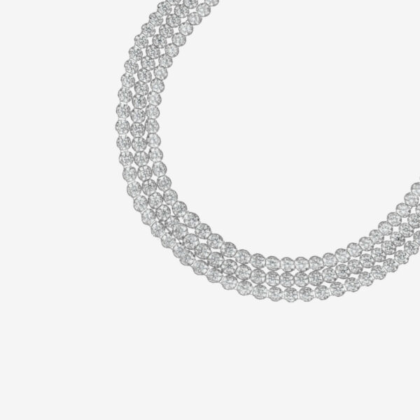 Halo sterling silver adjustable bracelet with white in crystals shape 2