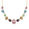 Magnolia gold-plated short necklace with multicolour in tear shape