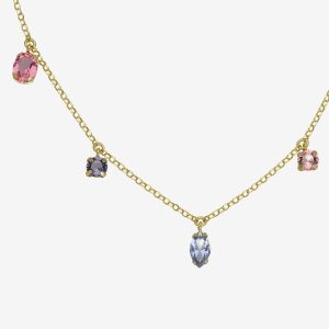 Sabina gold-plated short necklace with multicolour in combination shape 3